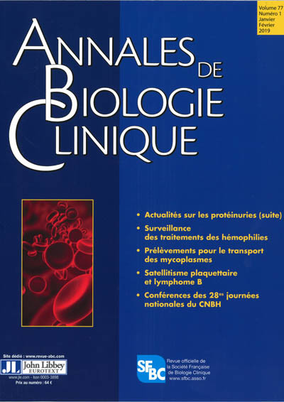 ANNALES DE BIOLOGIE CLINIQUE