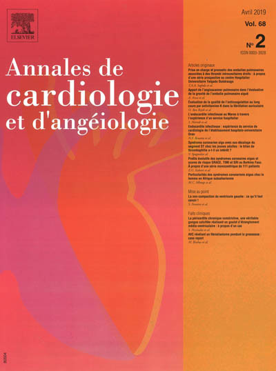 ANNALES DE CARDIOLOGIE ET D'ANGEIOLOGIE