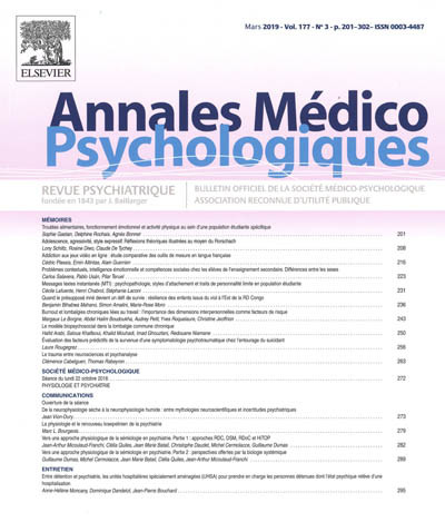 ANNALES MEDICO PSYCHOLOGIQUES