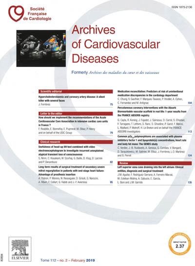 ARCHIVES OF CARDIOVASCULAR DISEASES