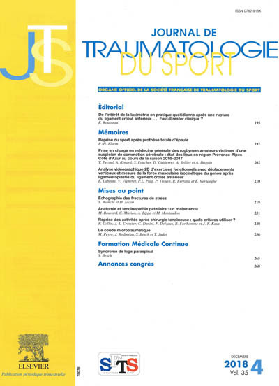 JOURNAL DE TRAUMATOLOGIE DU SPORT