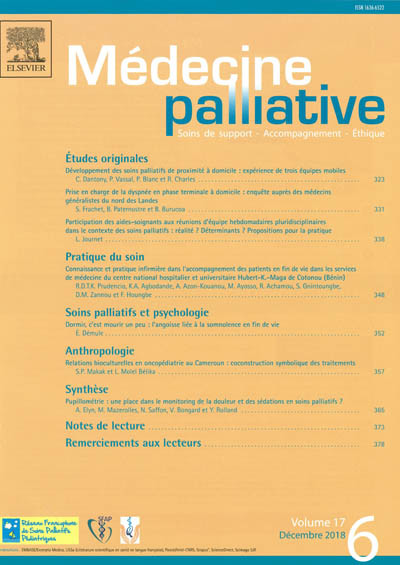MEDECINE PALLIATIVE - Soins continus - Accompagnements - Ethique