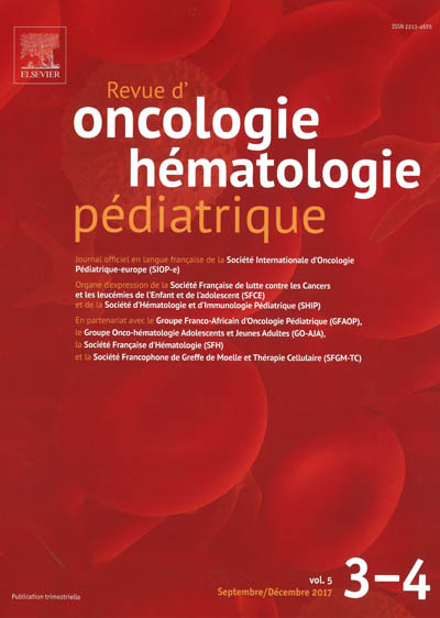 REVUE D'ONCOLOGIE HEMATOLOGIE PEDIATRIQUE